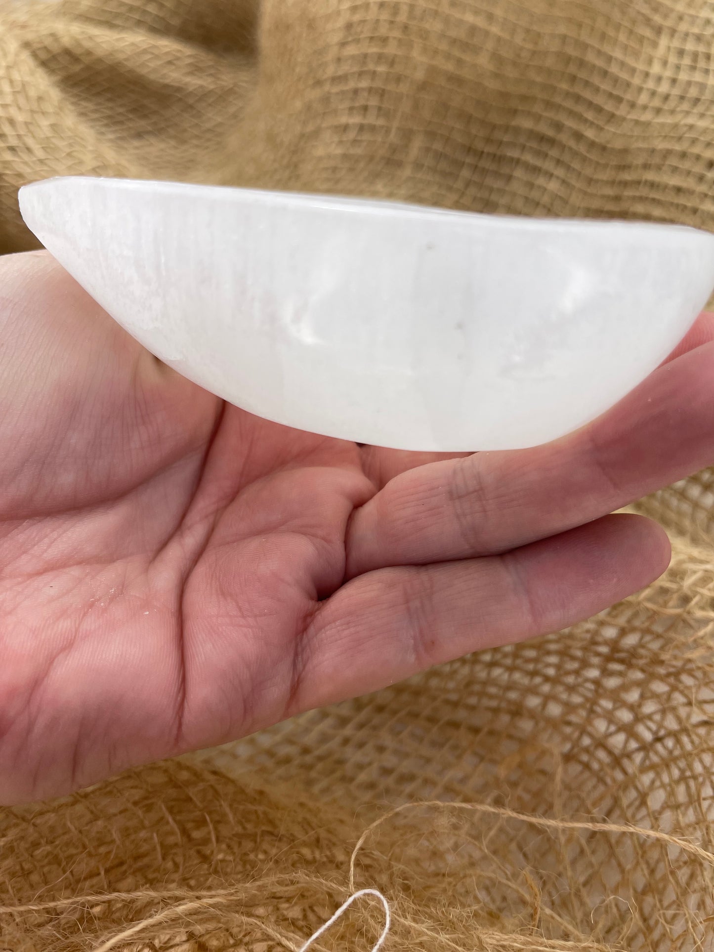 Satin Spar Selenite Heart Bowl