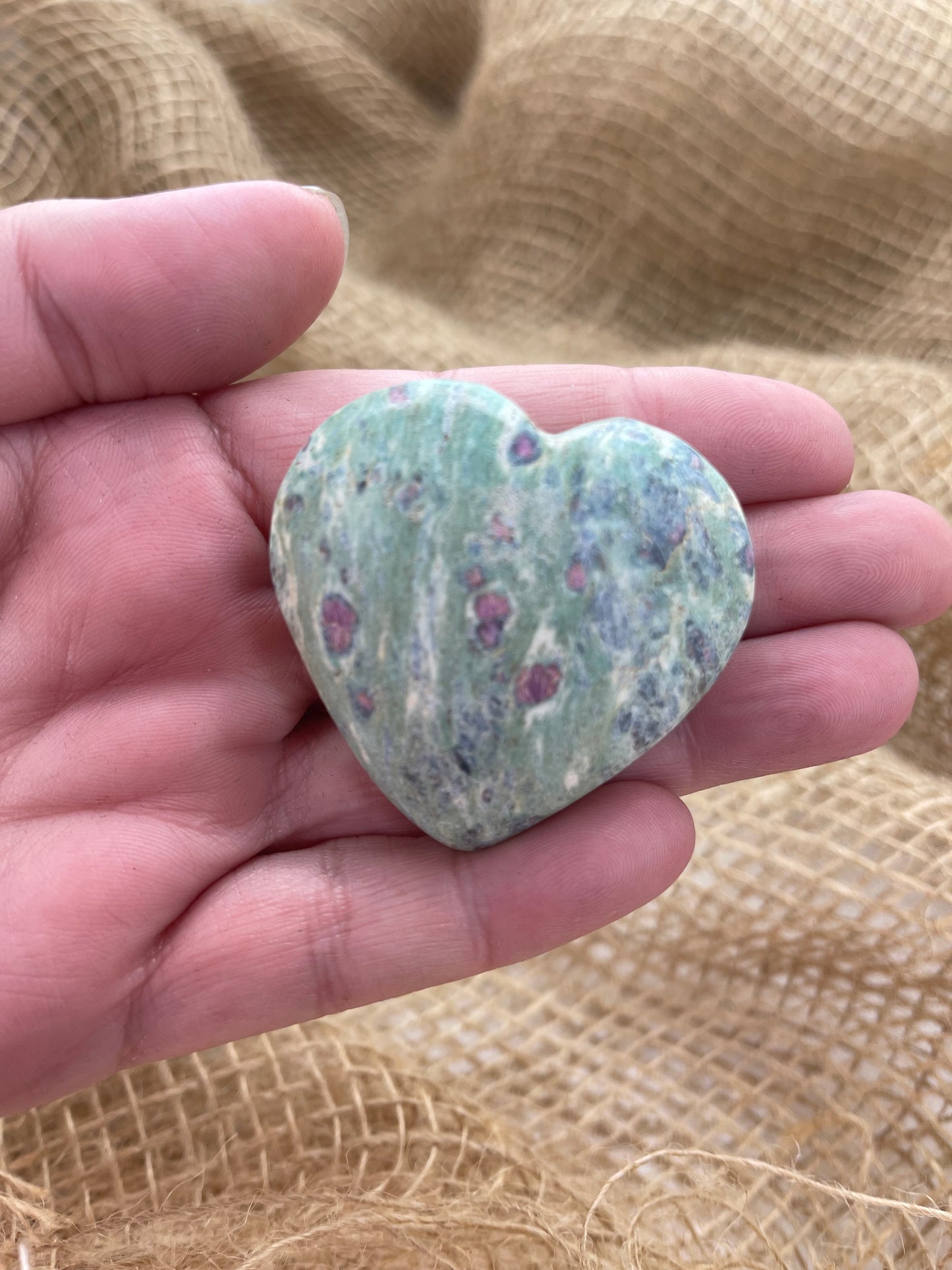 Ruby in Fuchsite Heart