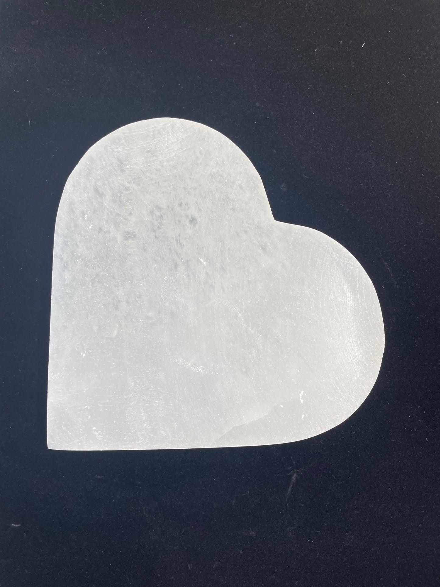 Satin Spar Selenite Large Heart Charging Plate