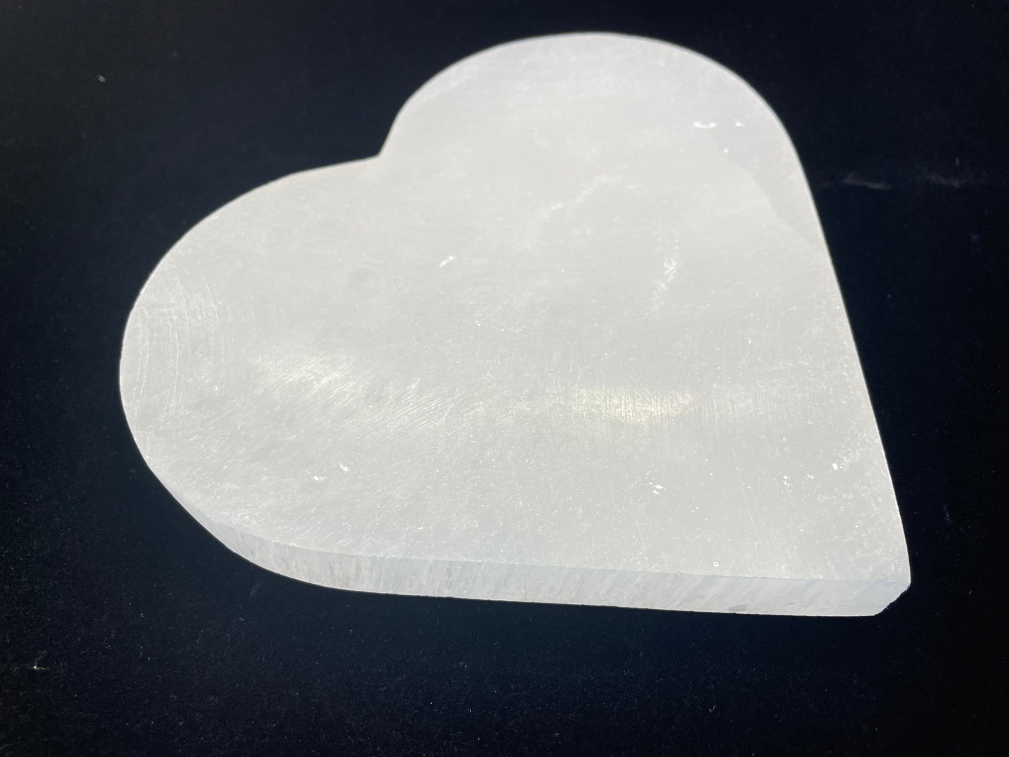 Satin Spar Selenite Large Heart Charging Plate