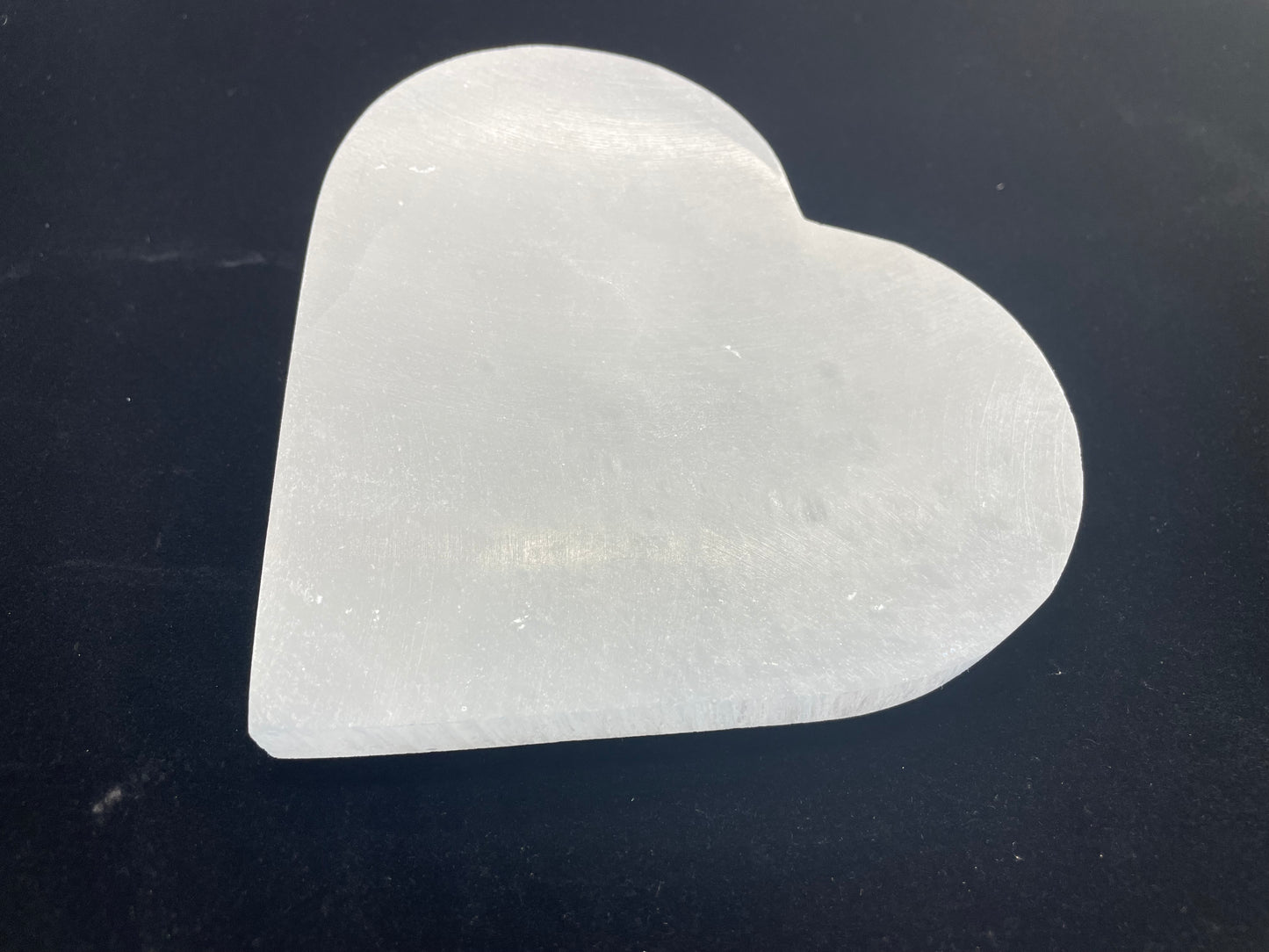 Satin Spar Selenite Large Heart Charging Plate