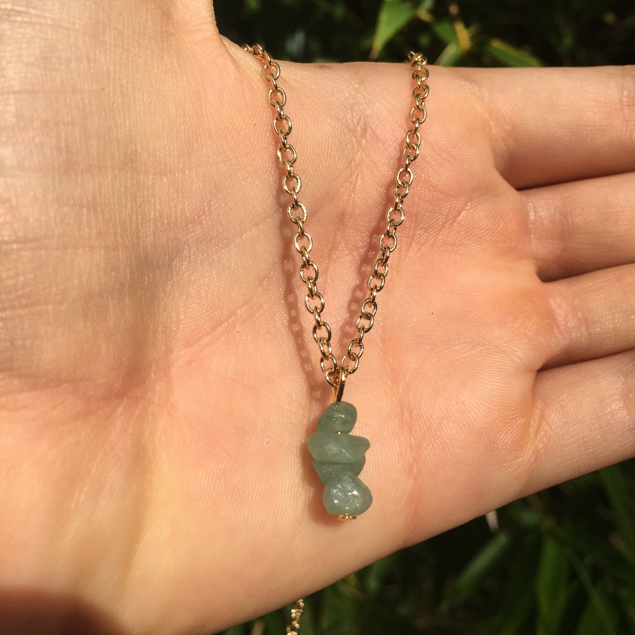 Green Aventurine Gold Necklace