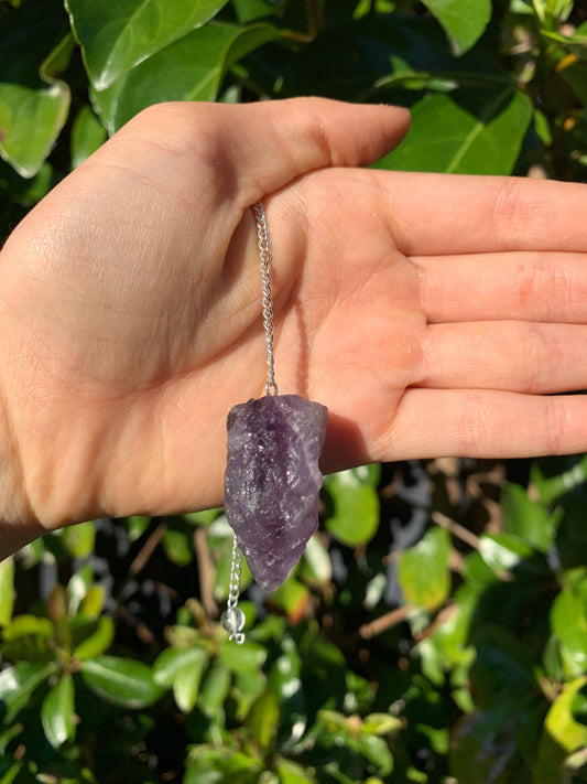 The Guide Crystals pendulums Amethyst Rough Crystal Pendulum