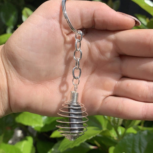 The Guide Crystals Keychain Black Tourmaline Keychain Tumbled Stone