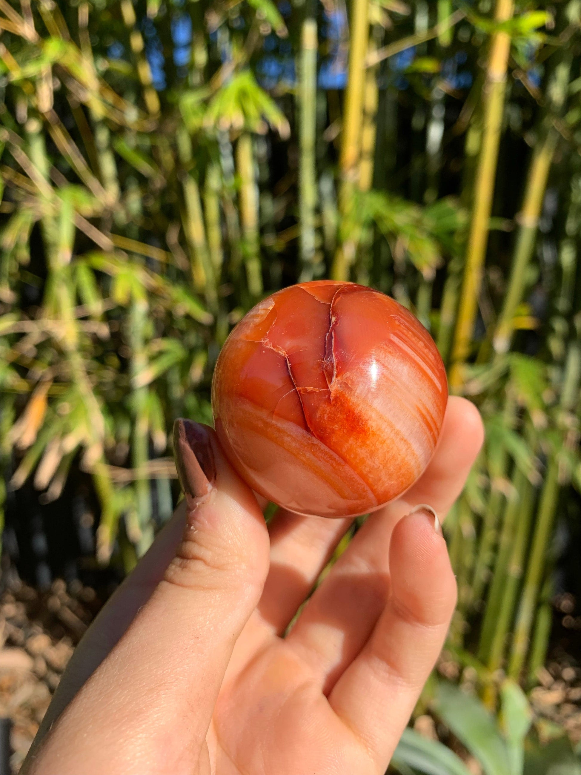 The Guide Crystals sphere 1 Carnelian Medium/Large Sphere