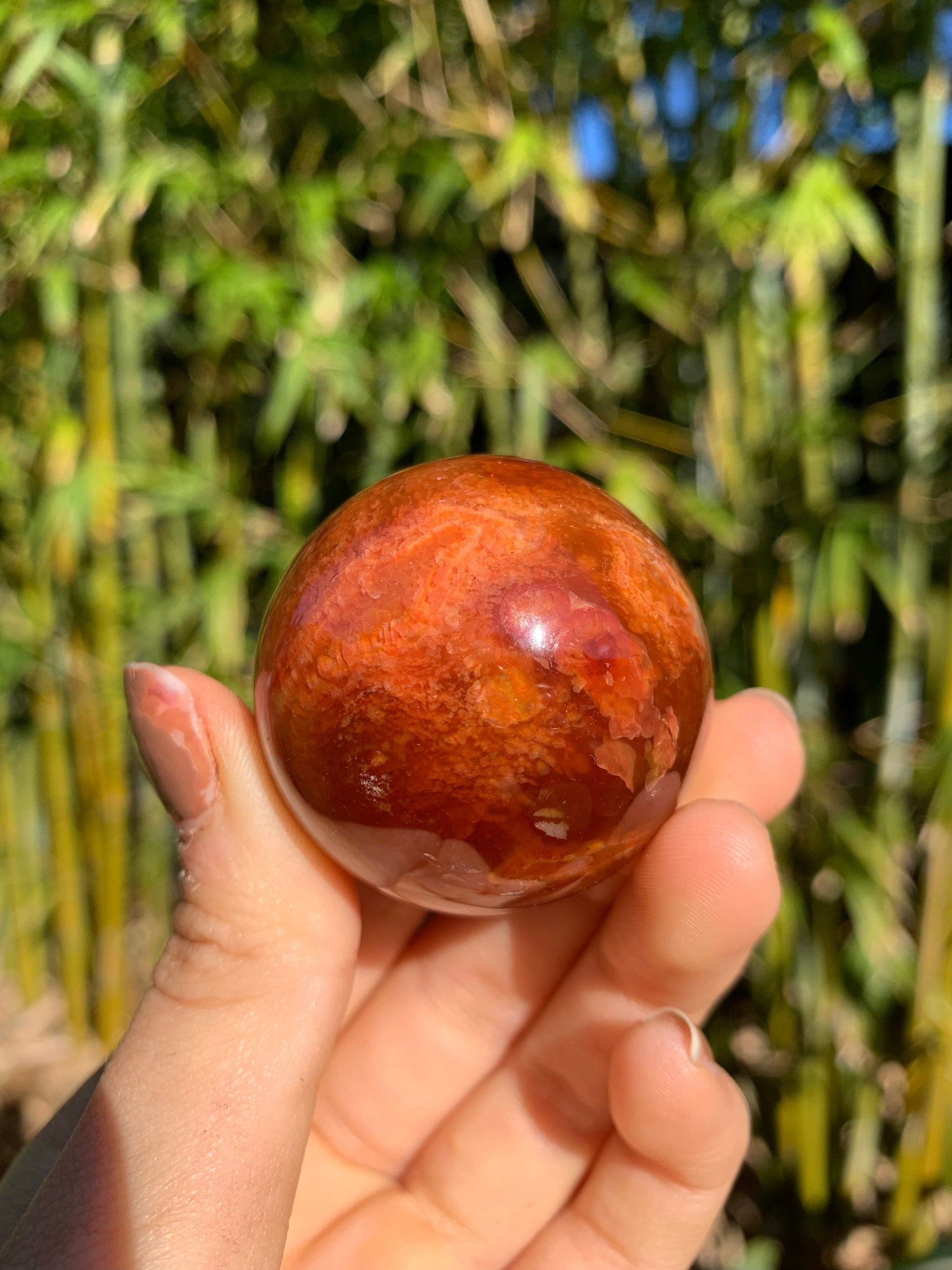 The Guide Crystals sphere Carnelian Medium/Large Sphere