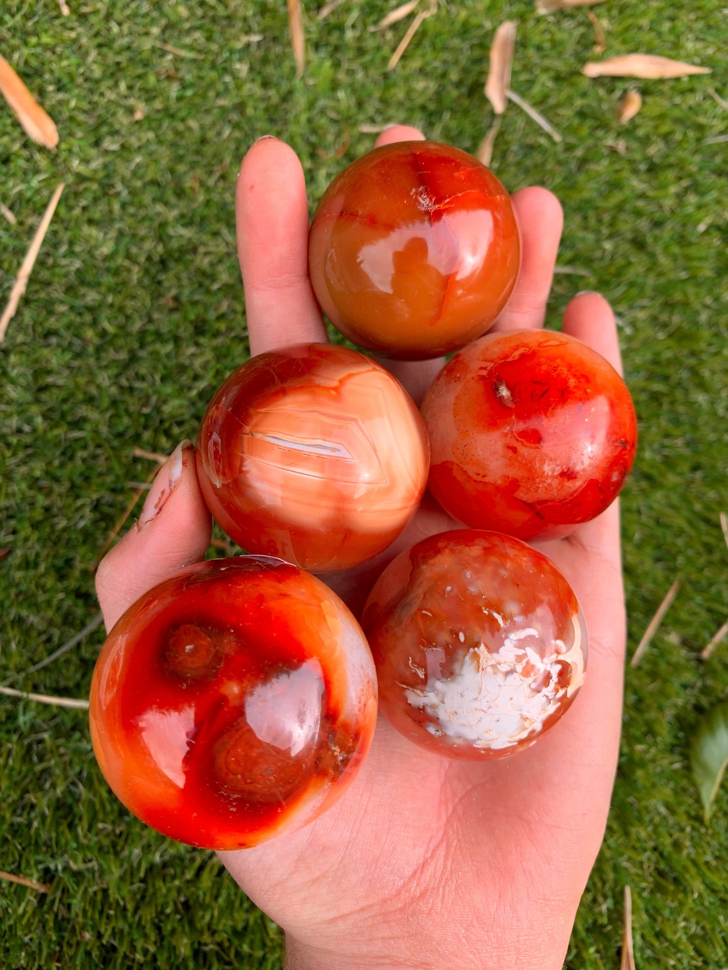 The Guide Crystals sphere Carnelian Medium/Large Sphere