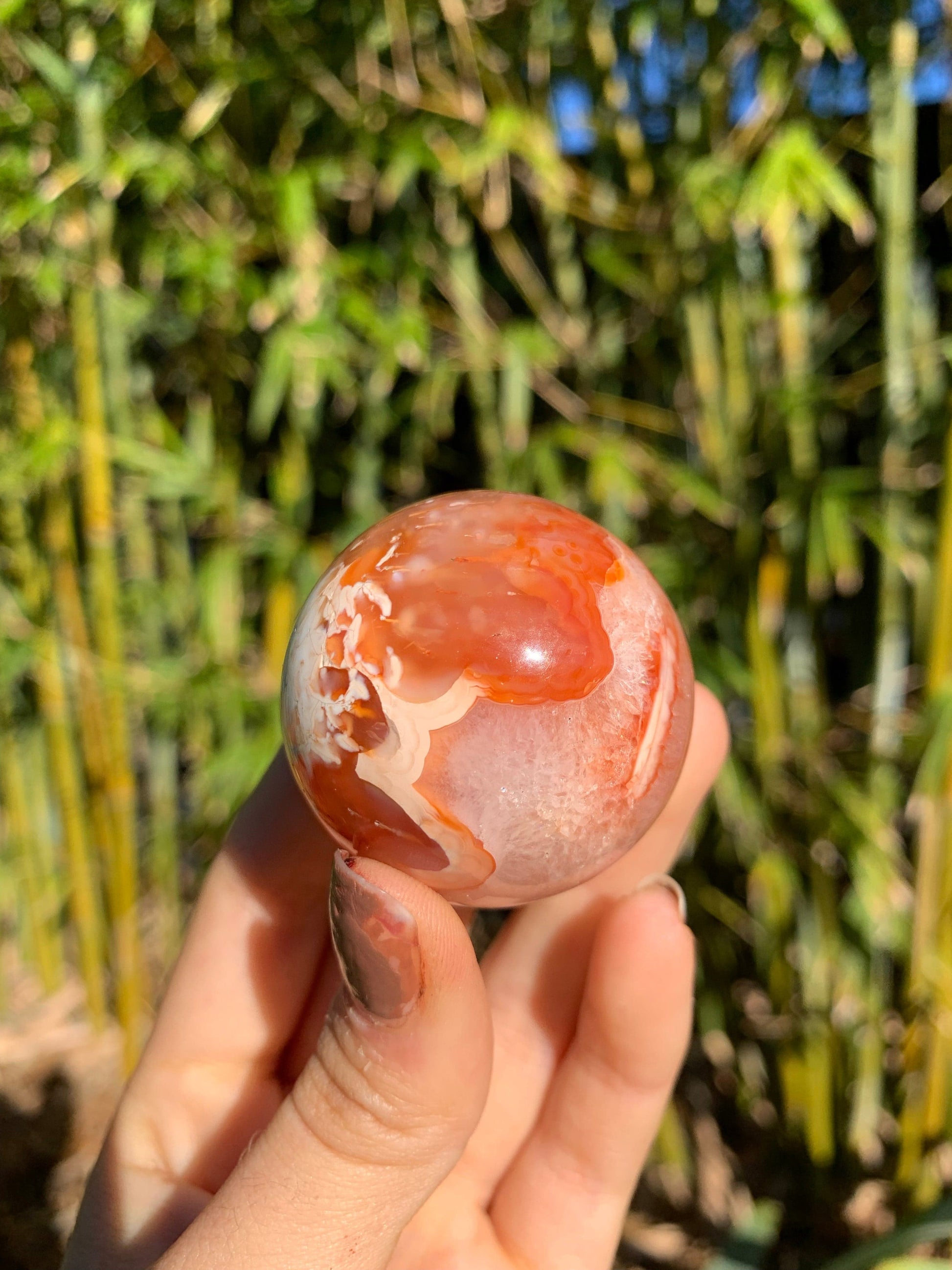 The Guide Crystals sphere 3 Carnelian Medium/Large Sphere