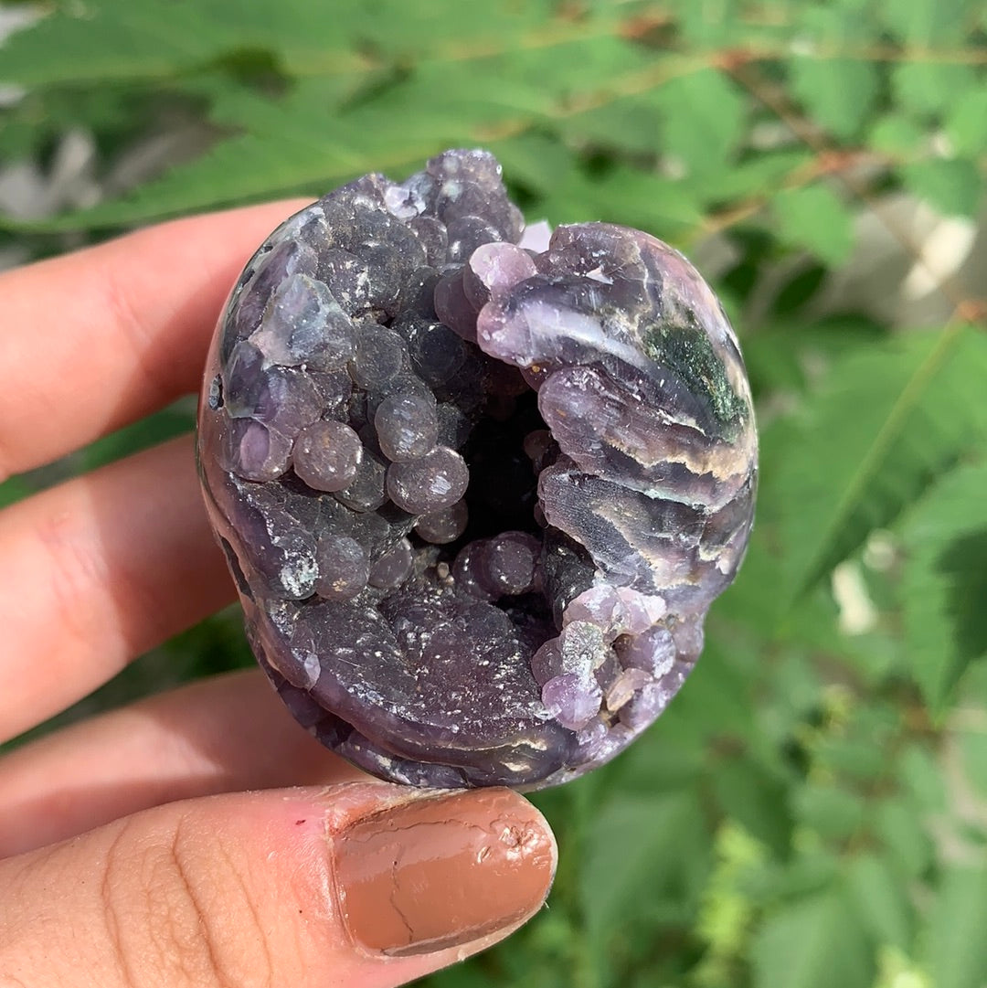 Grape Agate Small Semi Polished Sphere Indonesia