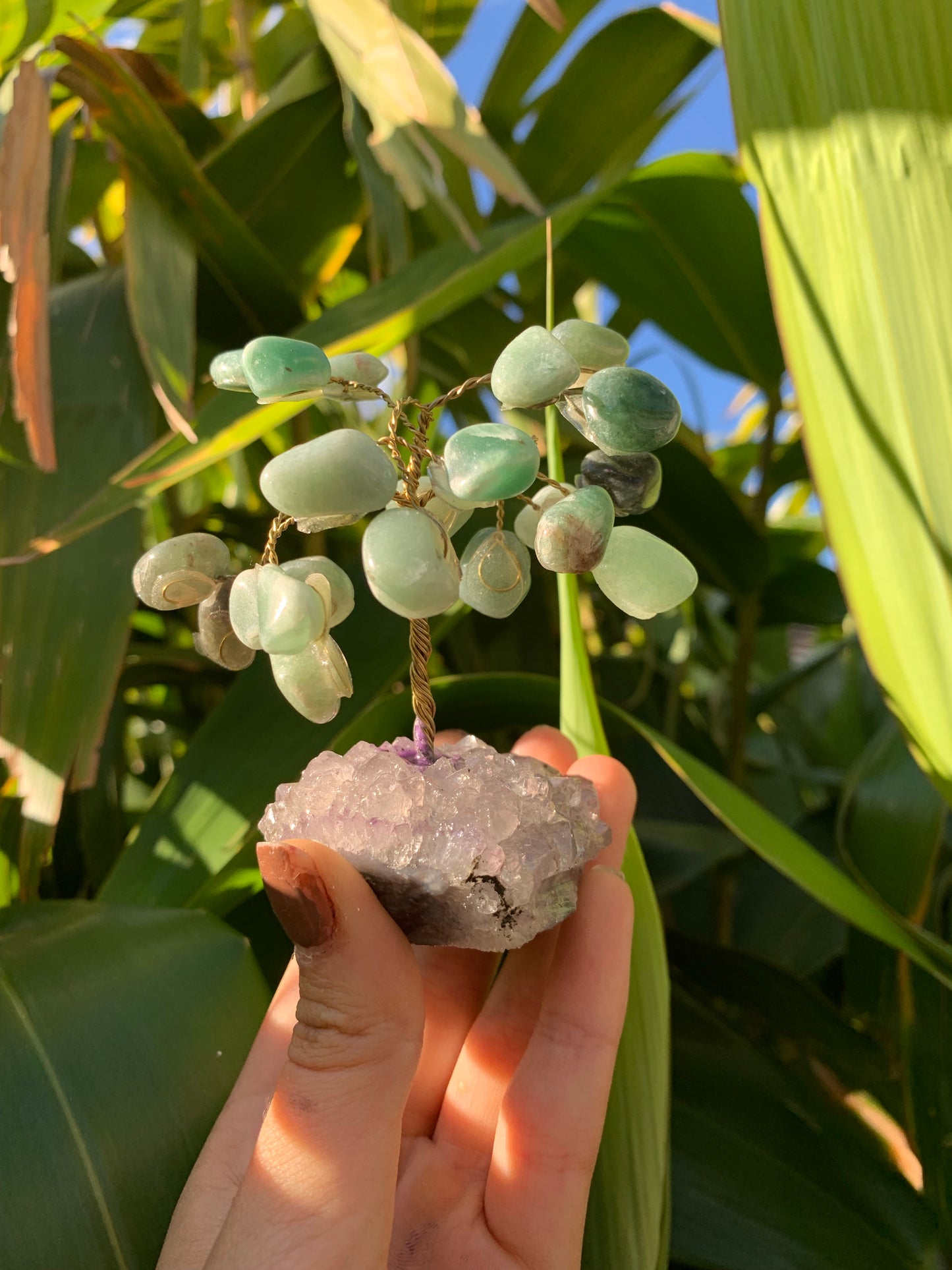 Green Aventurine Tree Amethyst Cluster Brazil