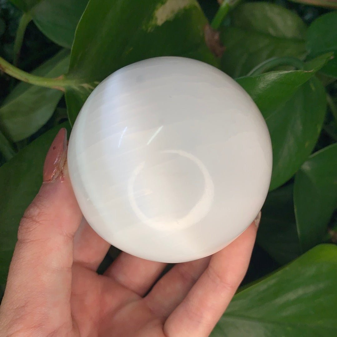 Satin Spar Selenite Jumbo Sphere