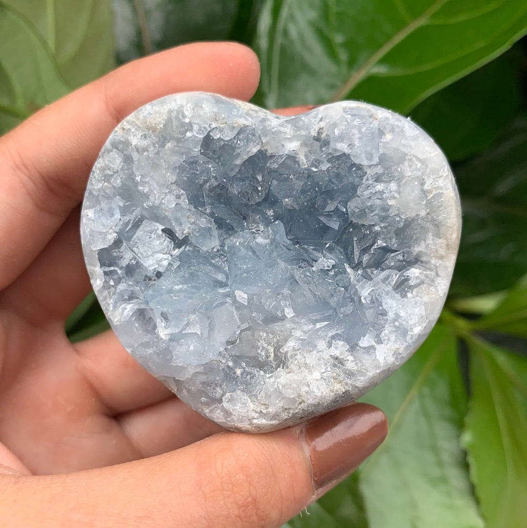 Celestite Heart Semi Polished Cluster Medium