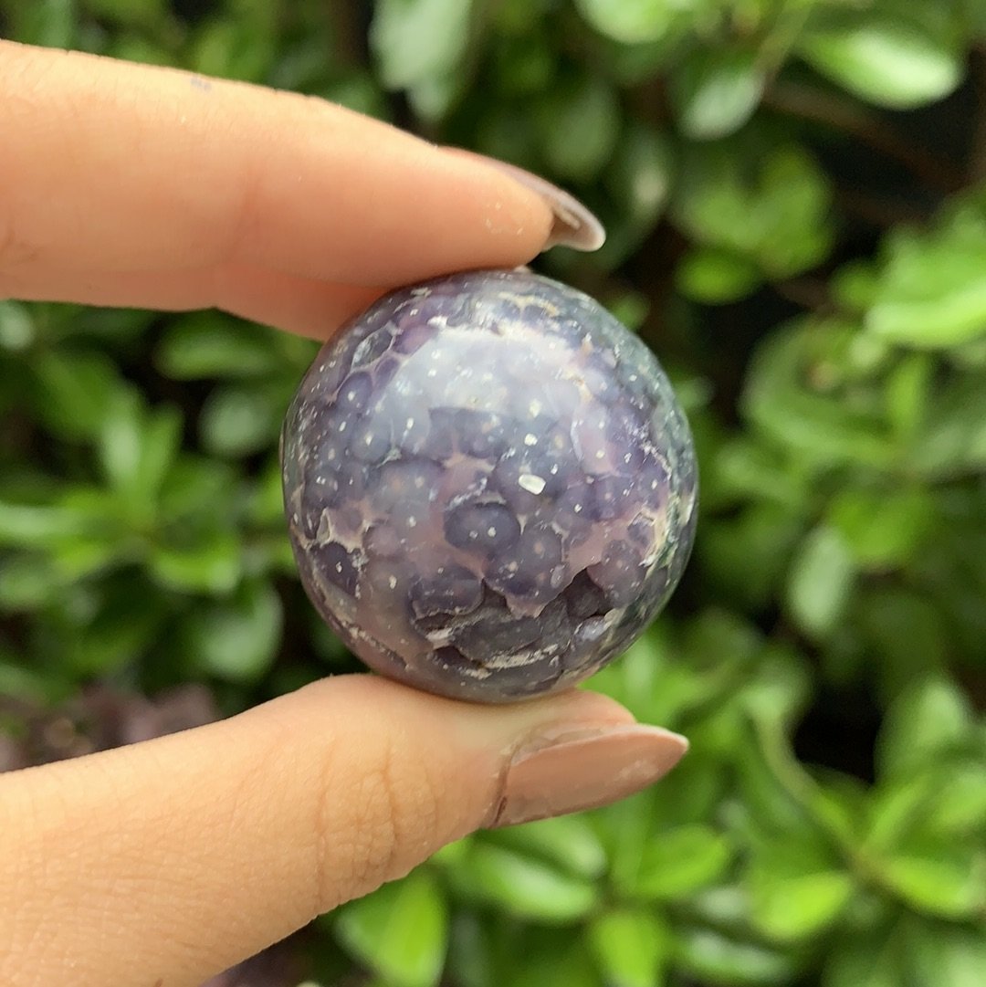 Grape Agate Small Semi Polished Sphere Indonesia