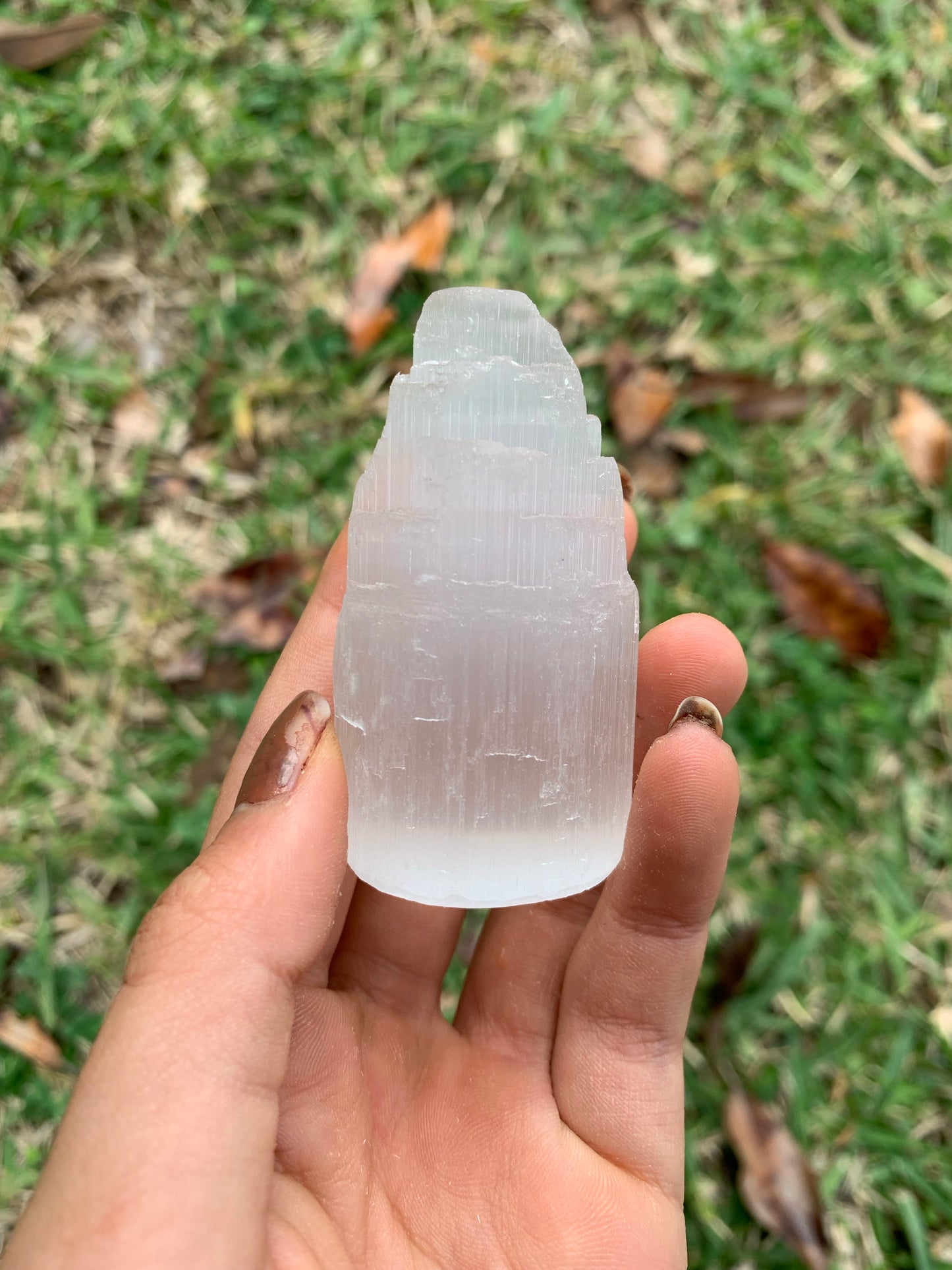 Satin Spar Selenite Small Tower 5cm Morocco