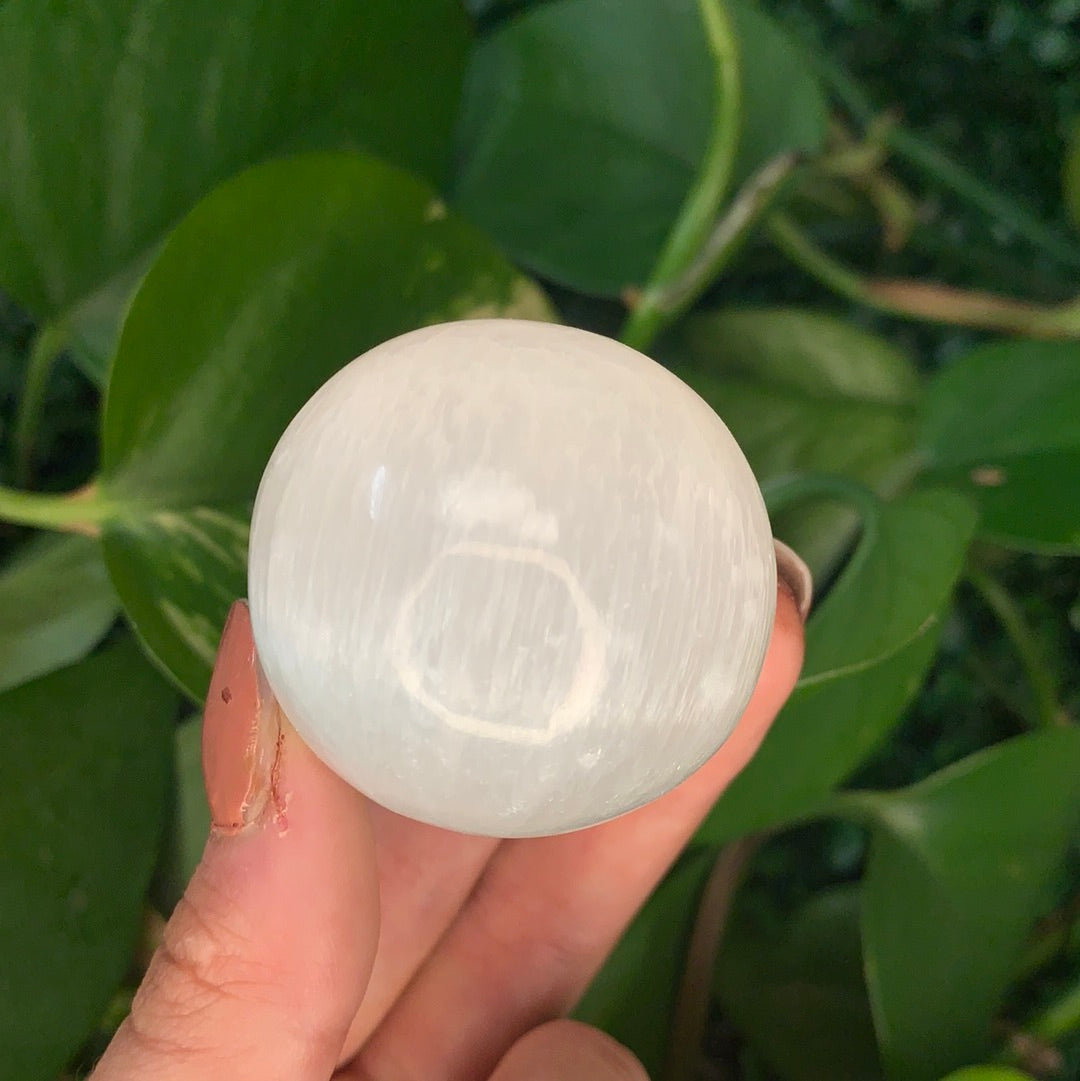 Satin Spar Selenite Small Sphere