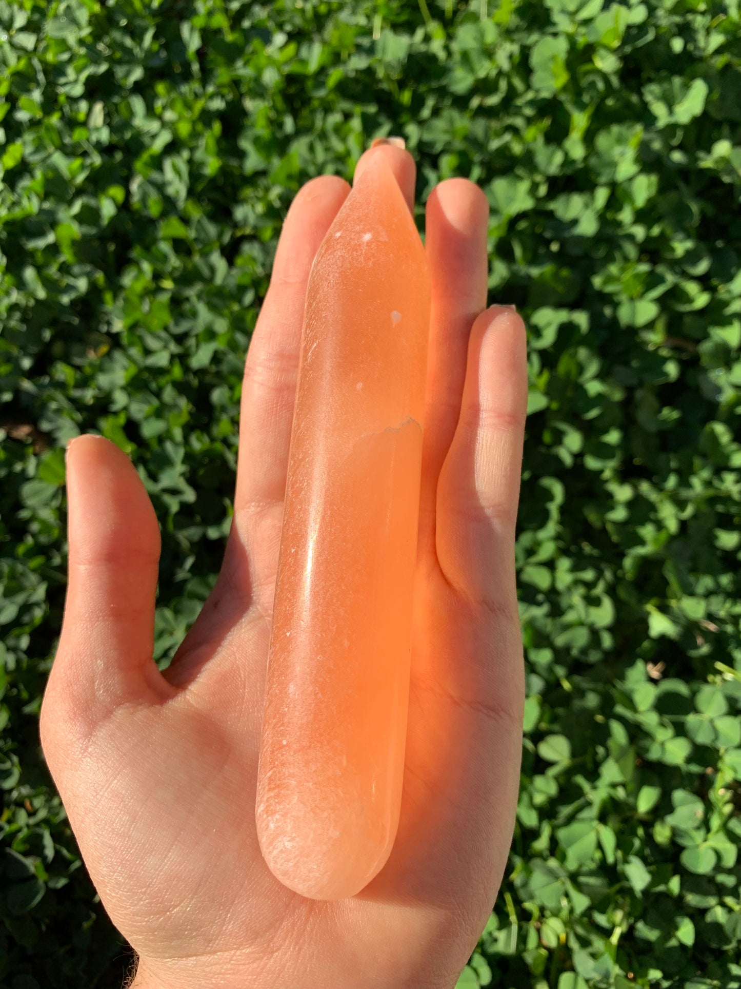 Peach Satin Spar Selenite Wand