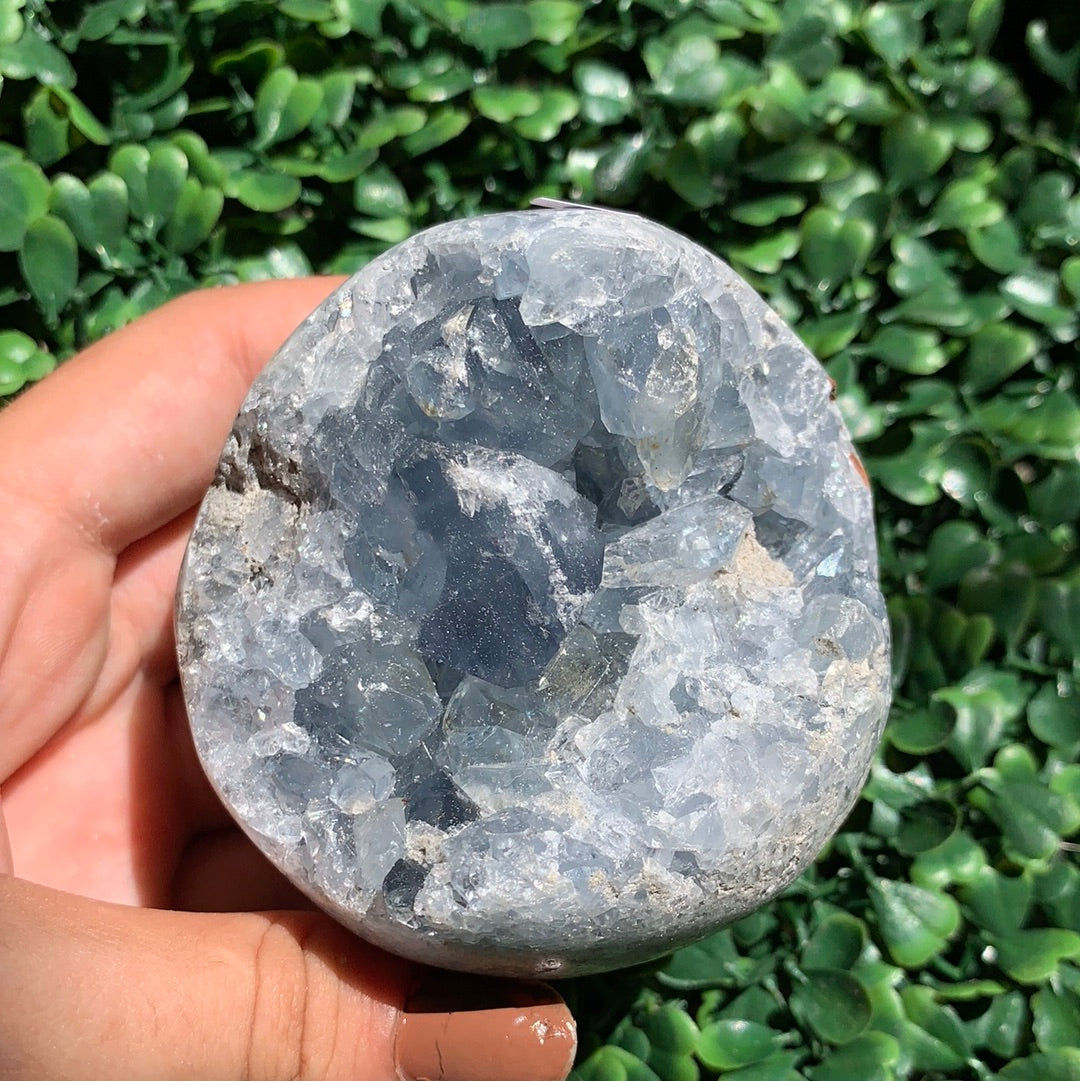 Celestite Semi Polished Sphere Cluster Extra Large