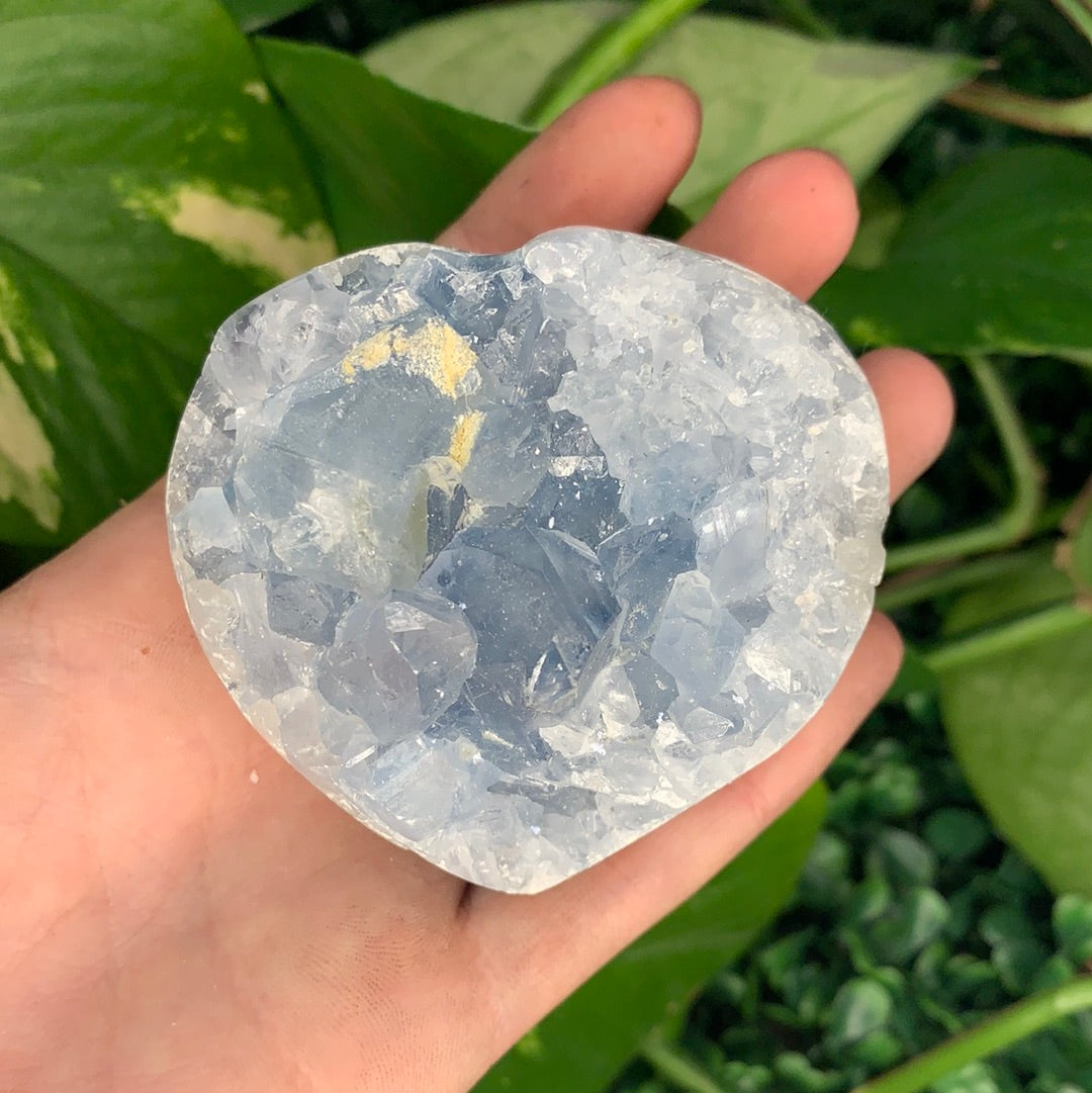 Celestite Heart Semi Polished Cluster Medium