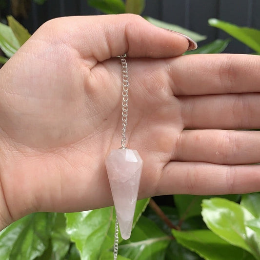 The Guide Crystals pendulums Rose Quartz Crystal Pendulum