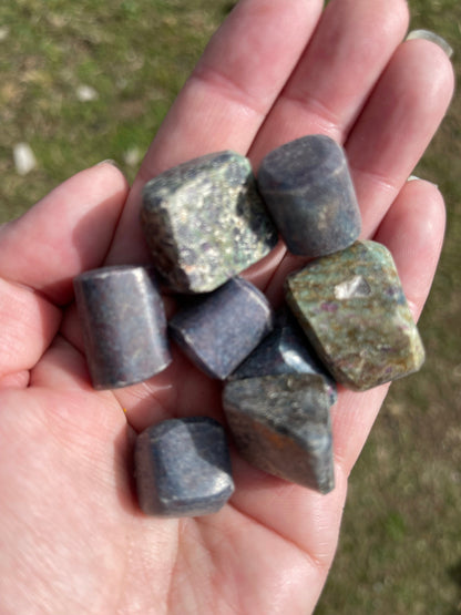The Guide Crystals tumble Ruby in Kyanite Tumbled Stone Medium