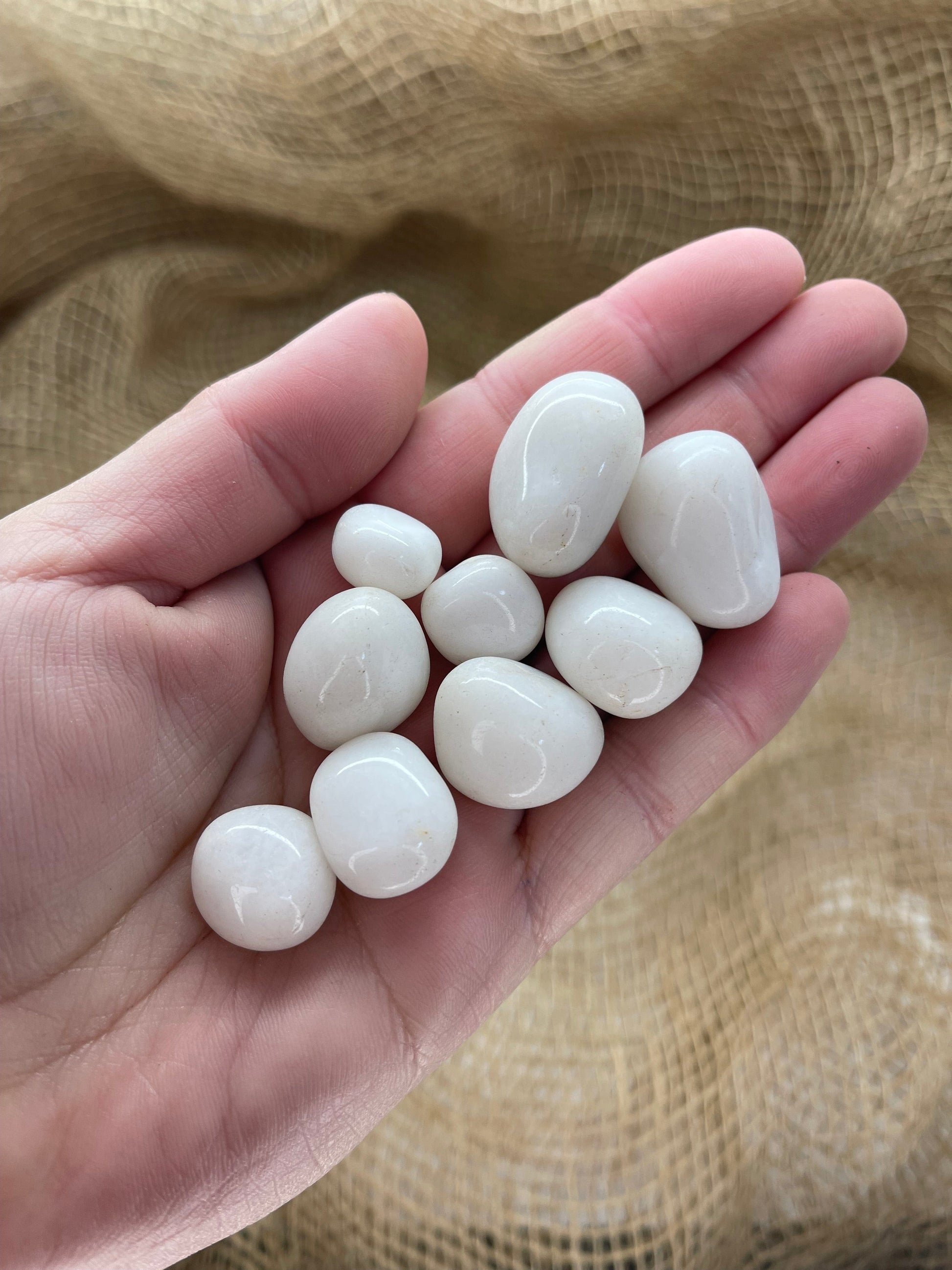 The Guide Crystals tumble White Agate Tumbled Stone